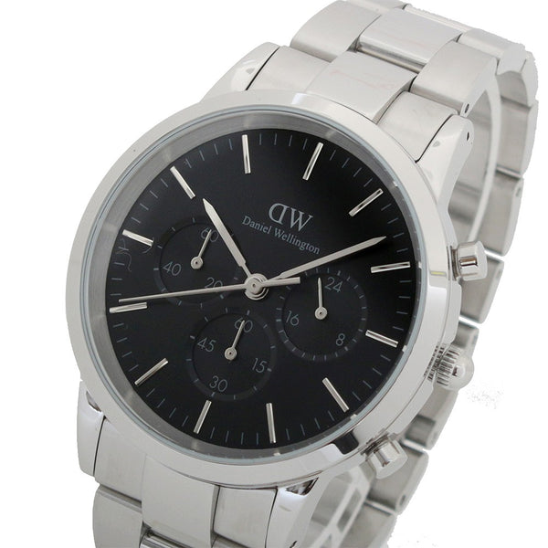 ダニエルウェリントン DANIEL WELLINGTON ICONIC CHRONOGRAPH LINK DW00100645 腕時計 メンズ ブラック クオーツ アナログ